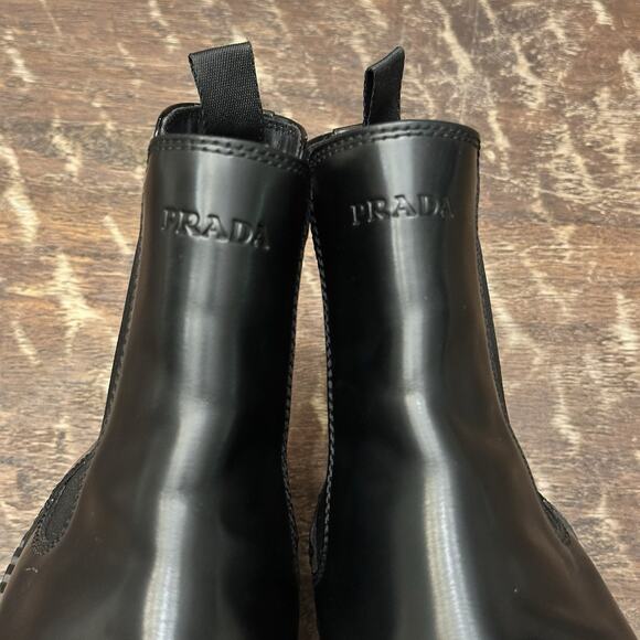 Prada Black Designer Chelsea Boots Nero Black Womens US size 9 PRADA 8 $1490 - Picture 13 of 16